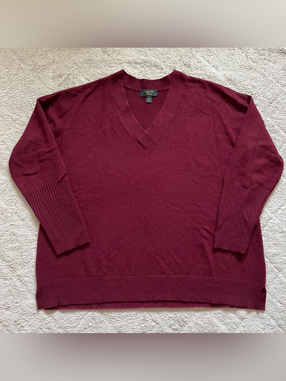 Charter Club Cashmere Luxury V-Neck Sweater Old Money Preppy Minimalist Sz L